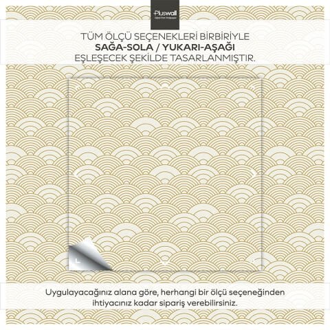 Geometrik Japon Dalgası Kendinden Yapışkanlı Duvar Kağıdı, Uzak Doğu Sanatı Duvar Kağıdı