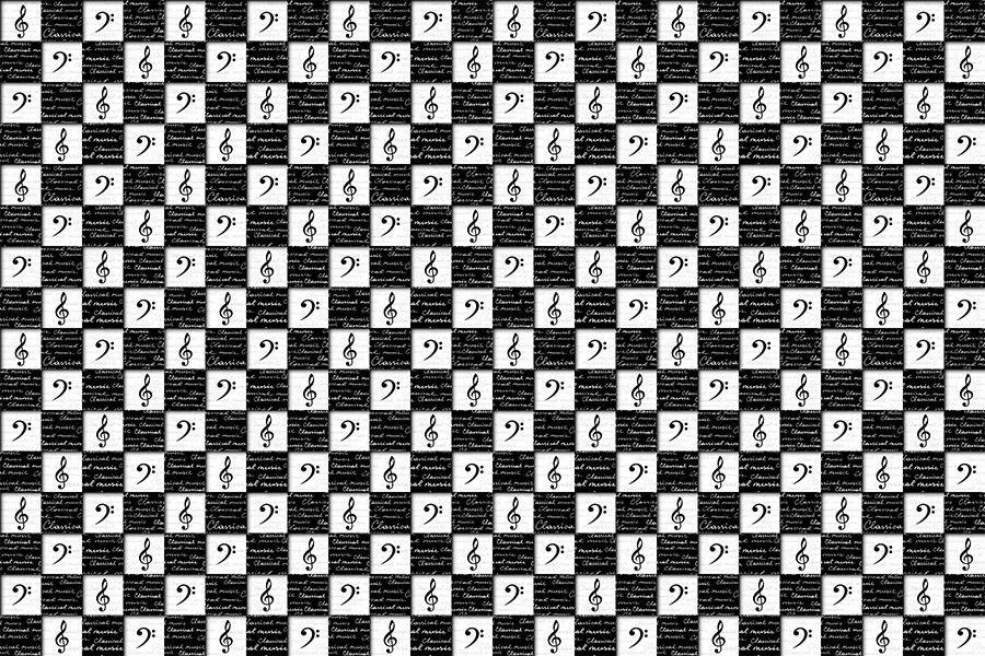 Siyah Beyaz Nota ve Sol Anahtarı Duvar Kağıdı Dokulu Non-Woven 399,00₺/m2