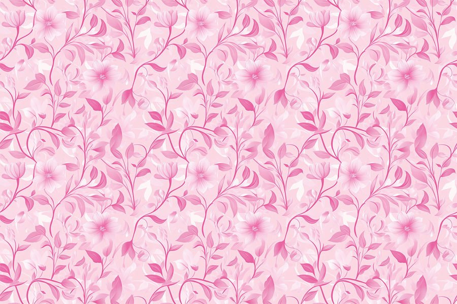 Pembe Romantik Çiçekli Duvar Kağıdı