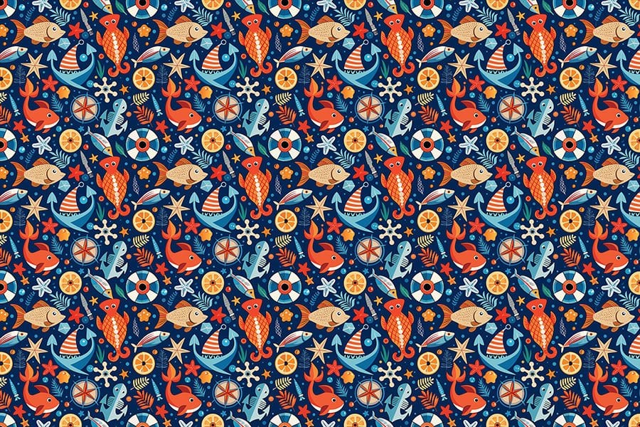 Deniz Altı ve Deniz Canlıları Desenli Çocuk Bebek Odası Duvar Kağıdı