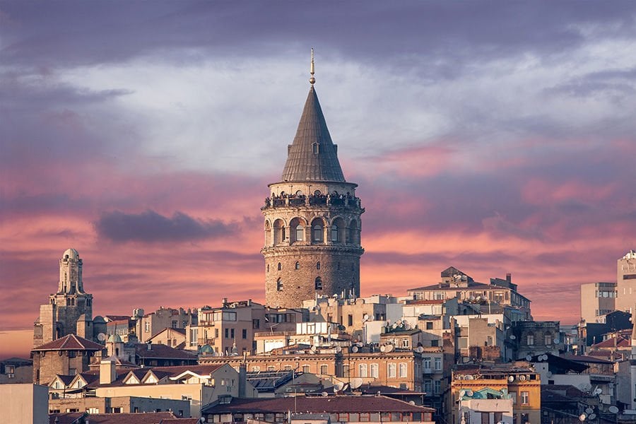 Galata Kulesi Salon Ofis Cafe Yatak Odası Duvar Kağıdı Tekstil (Vinil) 499,00₺/m2