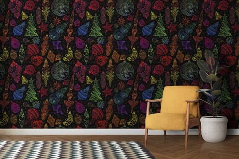 Neon Renklerde Sanatsal Objeler Duvar Kağıdı