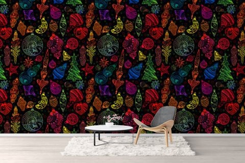 Neon Renklerde Sanatsal Objeler Duvar Kağıdı