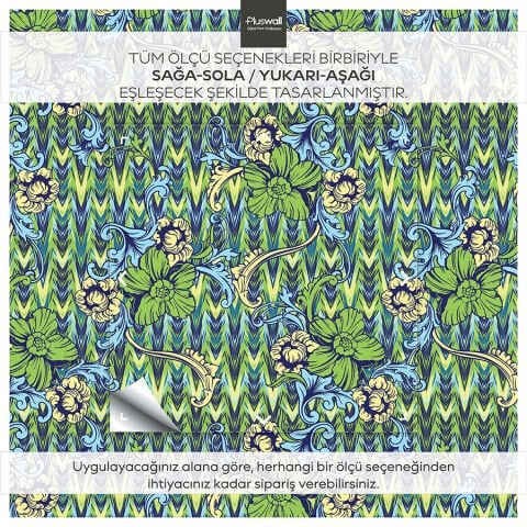 William Morris Soyut Çiçek Desenli Duvar Kağıdı, Kendinden Yapışkanlı Çok Amaçlı PVC Folyo