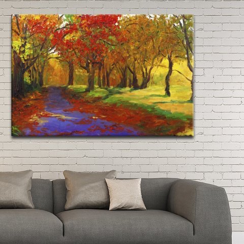 Renkli Orman Kanvas Tablo 60x90 Cm.