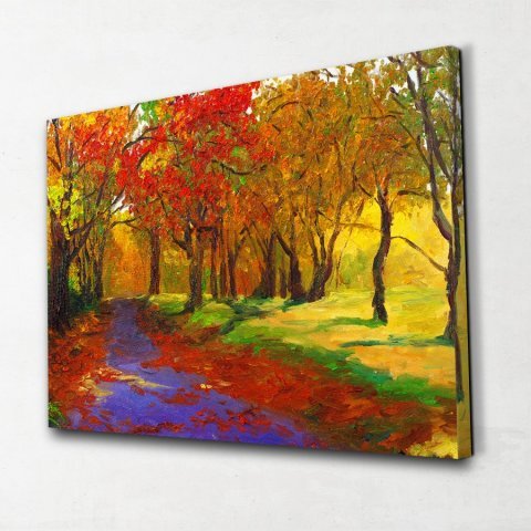 Renkli Orman Kanvas Tablo 60x90 Cm.