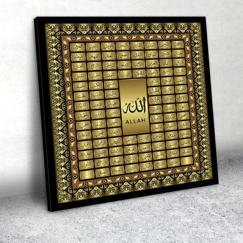 Esma-ül Hüsna Kanvas Tablo 100x100 Cm.