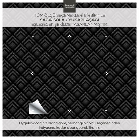 Geometrik Desenli Koyu 3D Efektli DIY Duvar Kağıdı, Kendinden Yapışkanlı Çok Amaçlı PVC Folyo