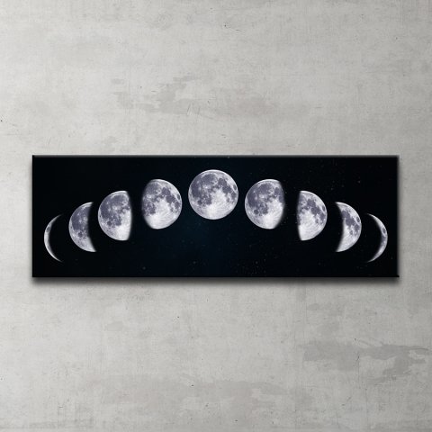 Ayın Halleri Kanvas Tablo 60x180 Cm.