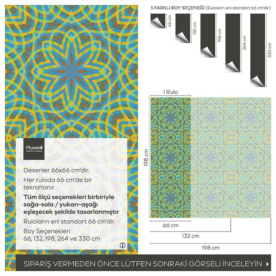 Mandala Sanatı Kendinden Yapışkanlı Duvar Kağıdı, Çok Amaçlı PVC Folyo