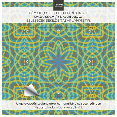 Mandala Sanatı Kendinden Yapışkanlı Duvar Kağıdı, Çok Amaçlı PVC Folyo