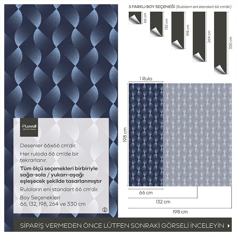 Kendinden Yapışkanlı Dalgalı 3D Efektli DIY Duvar Kağıdı, Çok Amaçlı PVC Folyo