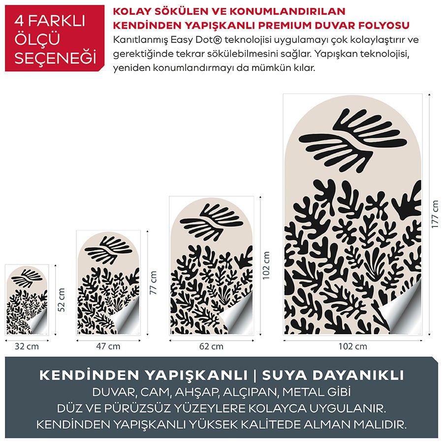 Kendinden Yapışkanlı Oval Kesim Henri Matisse Duvar Kağıdı Stickeri 30x50cm