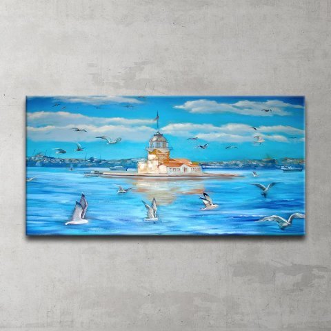 Kız Kulesi Kanvas Tablo 40x80 Cm.
