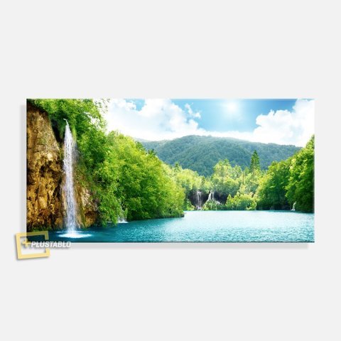 Şelale Manzaralı Kanvas Tablo 50x100 Cm.