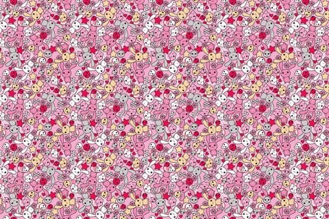 Pembe Zeminli Sevimli Figürler Çocuk Odası Duvar Kağıdı