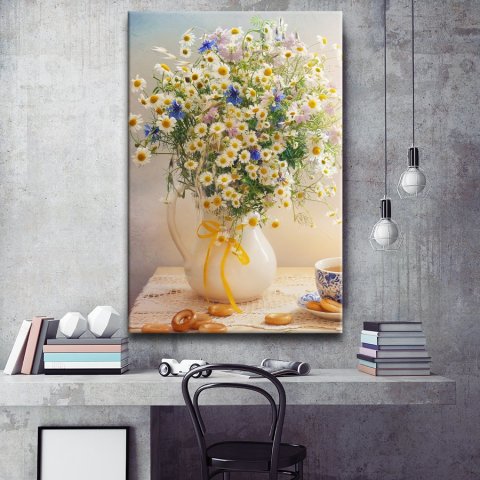 Papatyalar Kanvas Tablo 50x75 Cm.