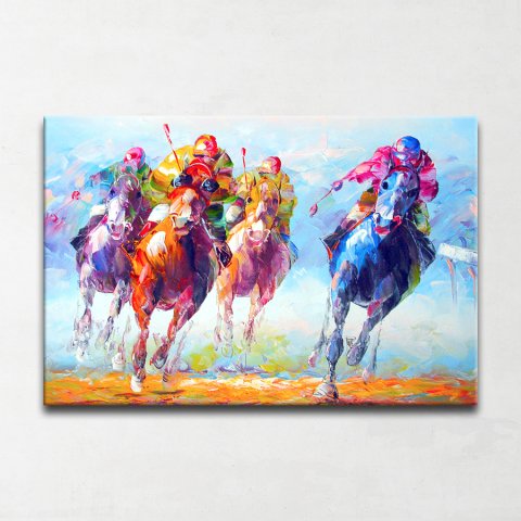 Finally At Yarışı Kanvas Tablo 50x75 Cm.
