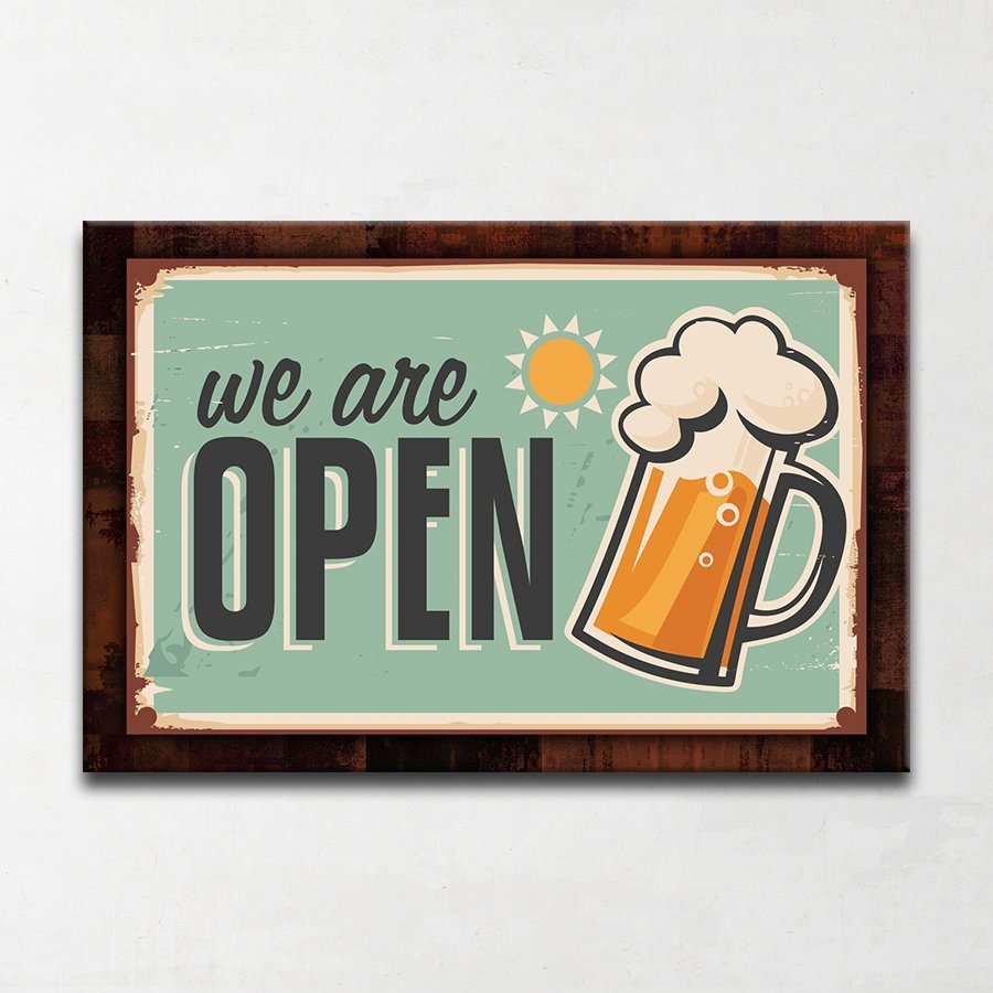 We Are Open Kanvas Tablo 50x75 Cm.