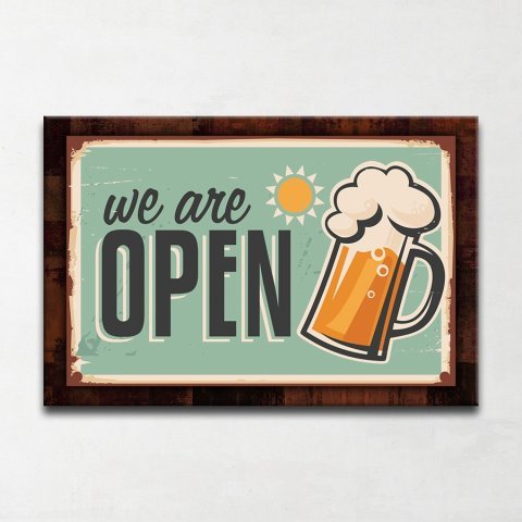 We Are Open Kanvas Tablo 50x75 Cm.