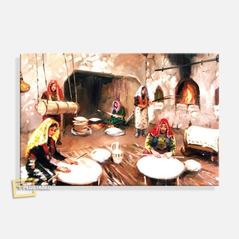 Köy Evi Kanvas Tablo 70x105 Cm.