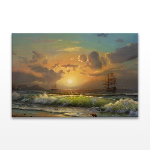 Dalgalı Deniz Kanvas Tablo 60x90 Cm.
