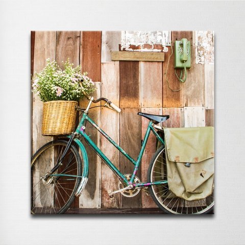 Vintage Bisiklet Kanvas Tablo 50x50 Cm.