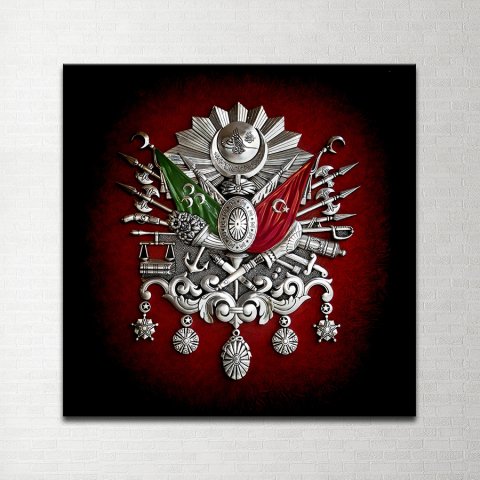 Osmanlı Devlet Arması Kanvas Tablo 50x50 Cm.