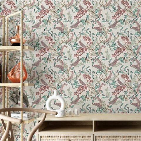 William Morris Sanatı Vintage Botanik Kendinden Yapışkanlı Duvar Kağıdı, Çok Amaçlı PVC Folyo