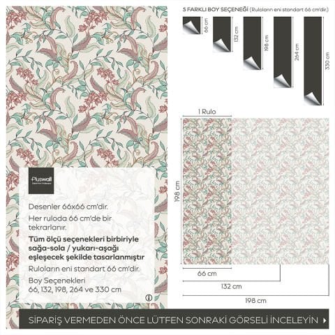 William Morris Sanatı Vintage Botanik Kendinden Yapışkanlı Duvar Kağıdı, Çok Amaçlı PVC Folyo