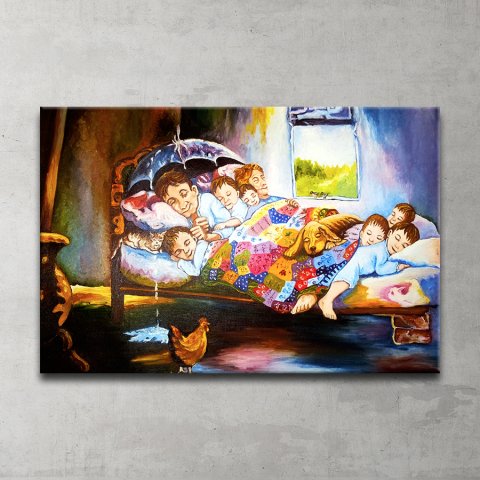 Mutluluğun Resmi Kanvas Tablo 40x60 Cm.