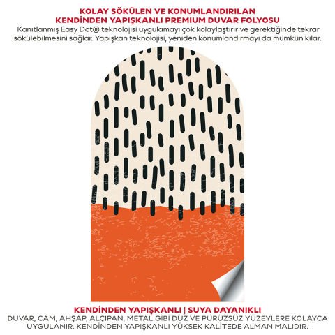 Kendinden Yapışkanlı Oval Kesim Bauhaus Geometrik Sanat Duvar Kağıdı Stickeri