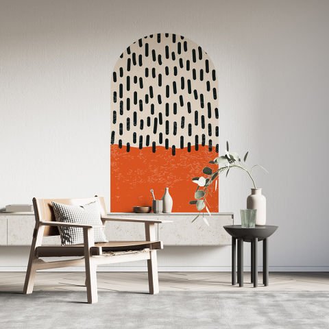 Kendinden Yapışkanlı Oval Kesim Bauhaus Geometrik Sanat Duvar Kağıdı Stickeri