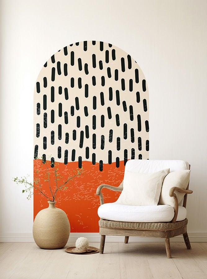 Kendinden Yapışkanlı Oval Kesim Bauhaus Geometrik Sanat Duvar Kağıdı Stickeri