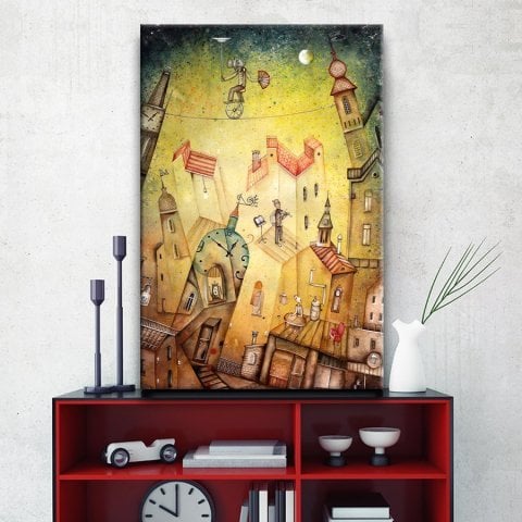 Eski Kasaba Kanvas Tablo 40x60 Cm.