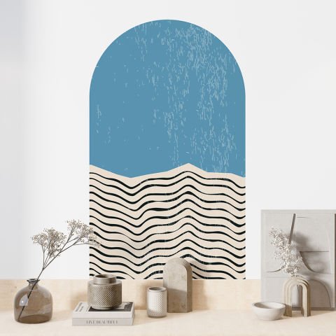 Kendinden Yapışkanlı Oval Kesim Bauhaus Geometrik Sanat Duvar Kağıdı Stickeri