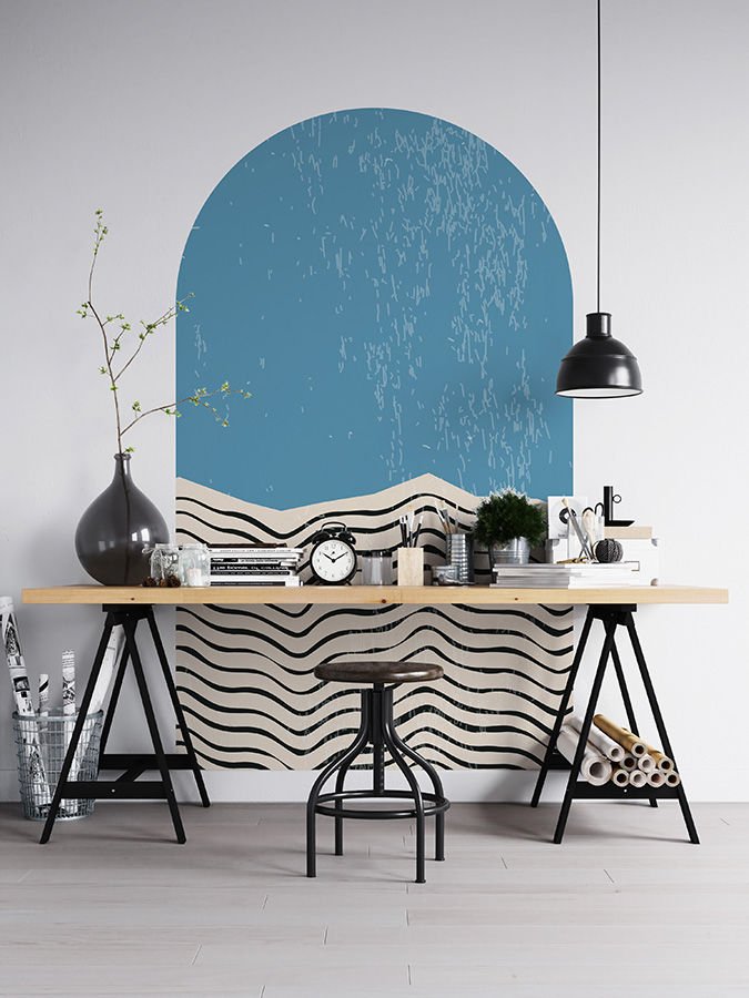 Kendinden Yapışkanlı Oval Kesim Bauhaus Geometrik Sanat Duvar Kağıdı Stickeri