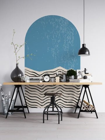 Kendinden Yapışkanlı Oval Kesim Bauhaus Geometrik Sanat Duvar Kağıdı Stickeri