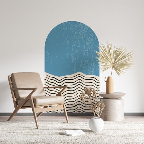 Kendinden Yapışkanlı Oval Kesim Bauhaus Geometrik Sanat Duvar Kağıdı Stickeri