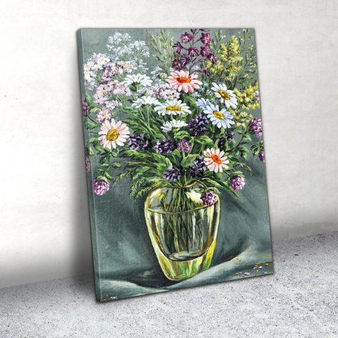 Vazodaki Çiçekler Kanvas Tablo 60x90 Cm.