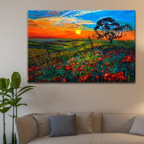 Günbatımı Manzaralı Kanvas Tablo 60x90 Cm.