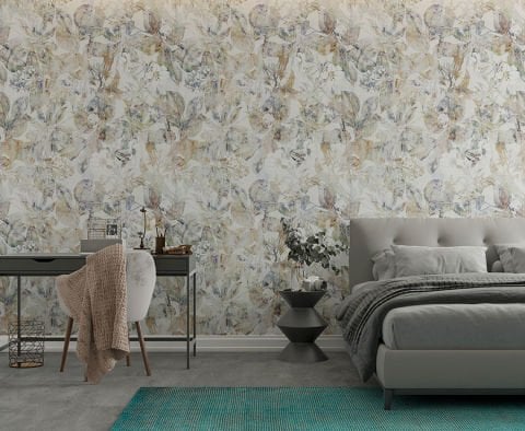 Lüks Yapraklar Modern Duvar Kağıdı | En:157xBoy:105 cm.