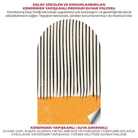 Kendinden Yapışkanlı Oval Kesim Bauhaus Geometrik Sanat Duvar Kağıdı Stickeri