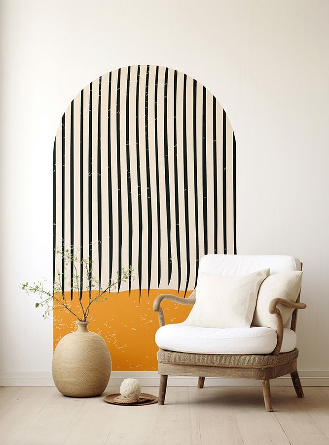 Kendinden Yapışkanlı Oval Kesim Bauhaus Geometrik Sanat Duvar Kağıdı Stickeri