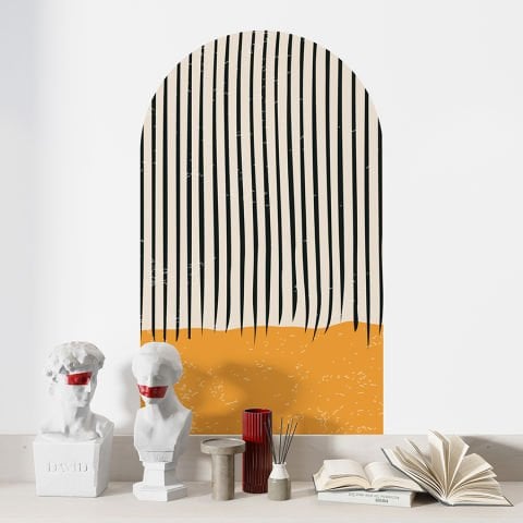 Kendinden Yapışkanlı Oval Kesim Bauhaus Geometrik Sanat Duvar Kağıdı Stickeri