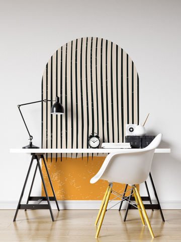Kendinden Yapışkanlı Oval Kesim Bauhaus Geometrik Sanat Duvar Kağıdı Stickeri