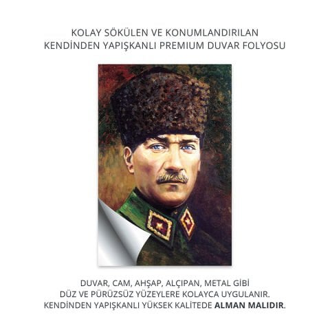 40 Parça Atatürk Serisi Kendinden Yapışkanlı Sticker Seti | 10x15 cm.