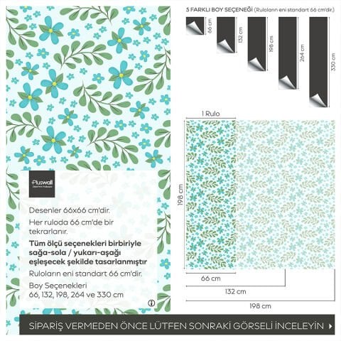 Bahar Çiçekleri Kendinden Yapışkanlı Duvar Kağıdı, Çok Amaçlı PVC Folyo, DIY Duvar Kağıdı