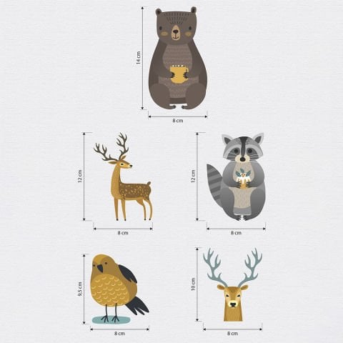 Priz Üstü 5li Sevimli Hayvanlar Sticker Seti