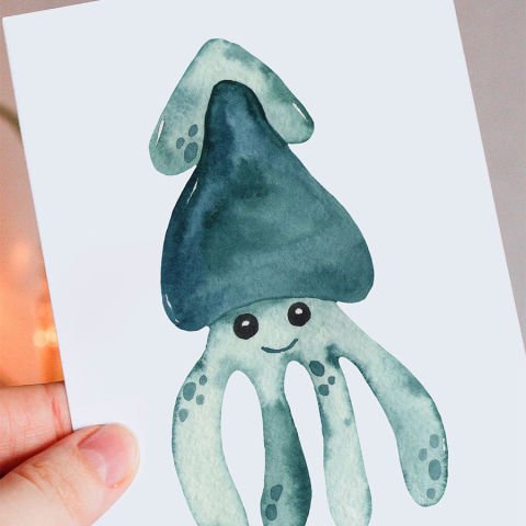 Çocuk Bebek Odası 37li Sevimli Deniz Canlıları Sticker Seti